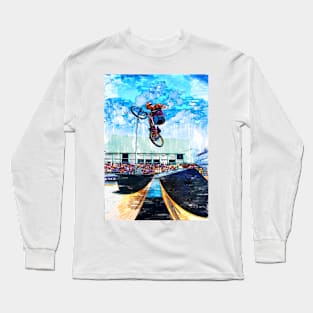 BMX Competition Silhouette.For BMX lovers. Long Sleeve T-Shirt